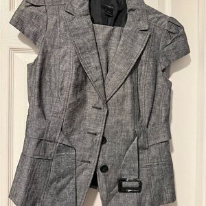 Ann Taylor Charcoal Short-Sleeve Blazer